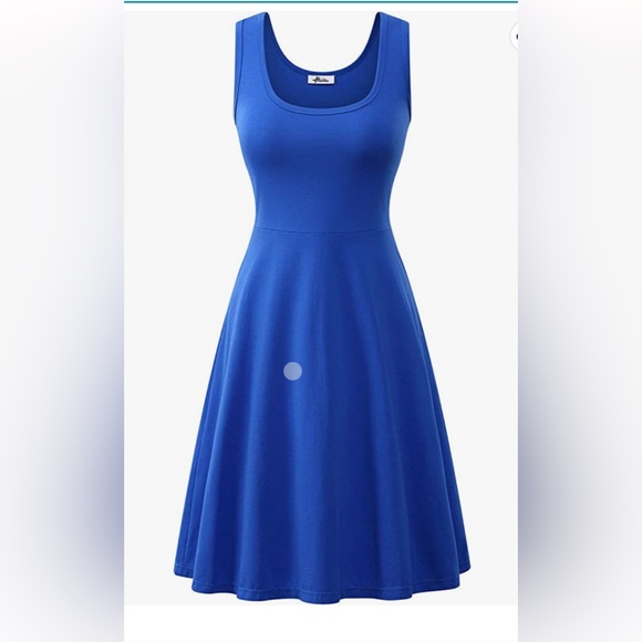 Women Summer Flared Midi Tank Dress | Large | Blue - Picture 1 of 4